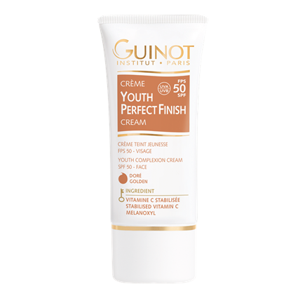 GUINOT Youth Perfect Finish Golden Jauninamasis kremas su spalva SPF50, auksinio atspalvio