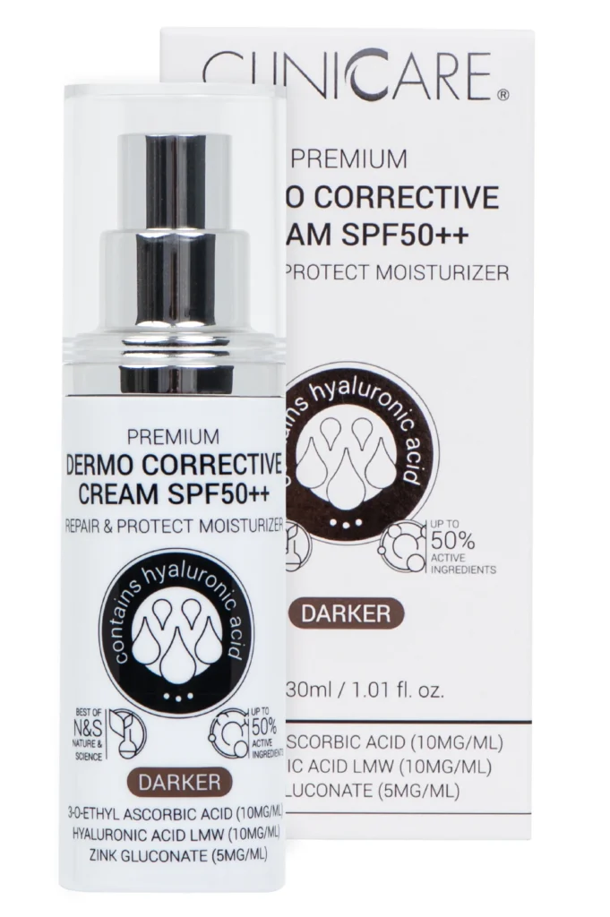 PREMIUM DERMO CORRECTIVE Koreguojamasis kremas SPF50++ (DARKER)